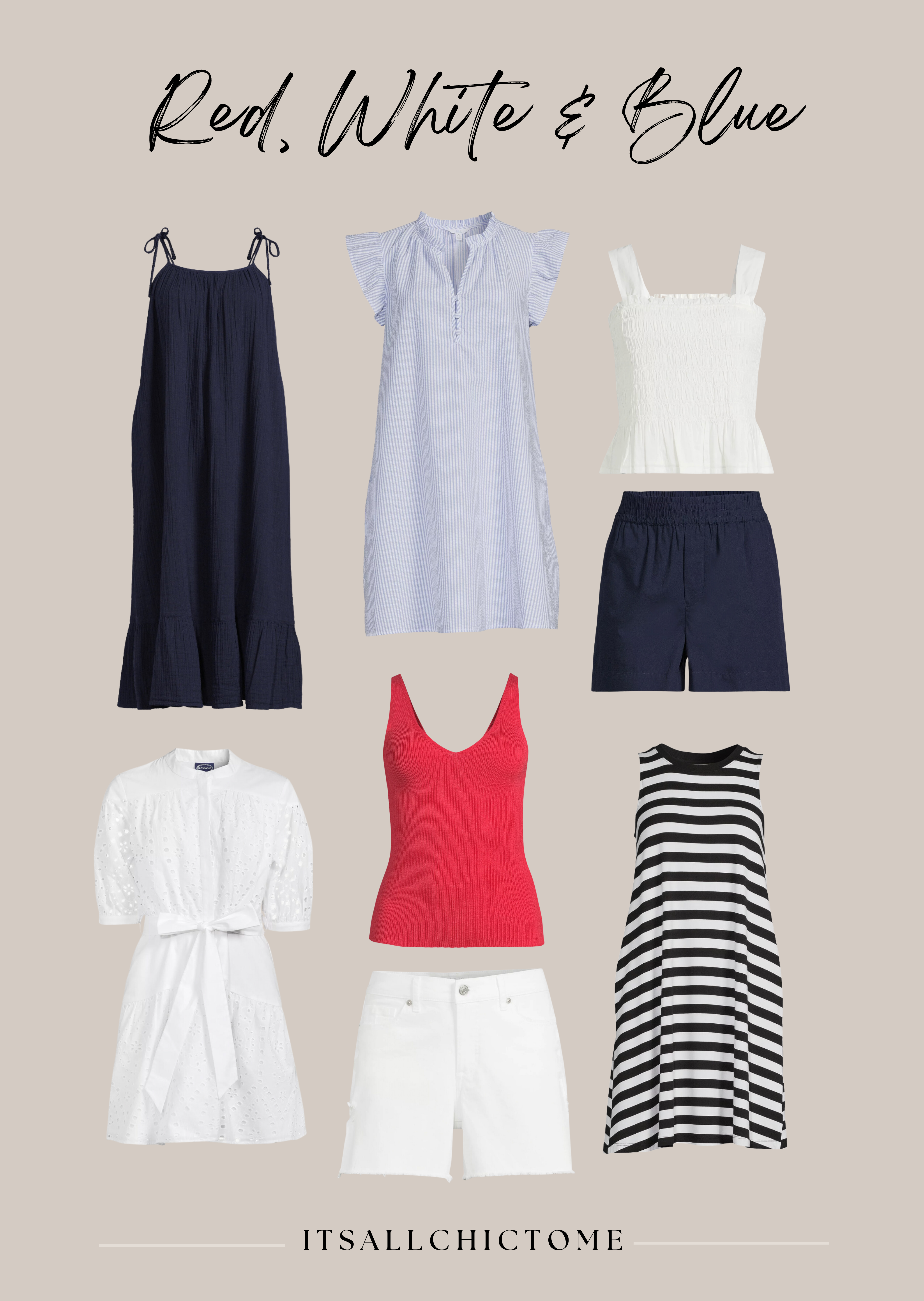 Red, White and Blue Outfits Under $40